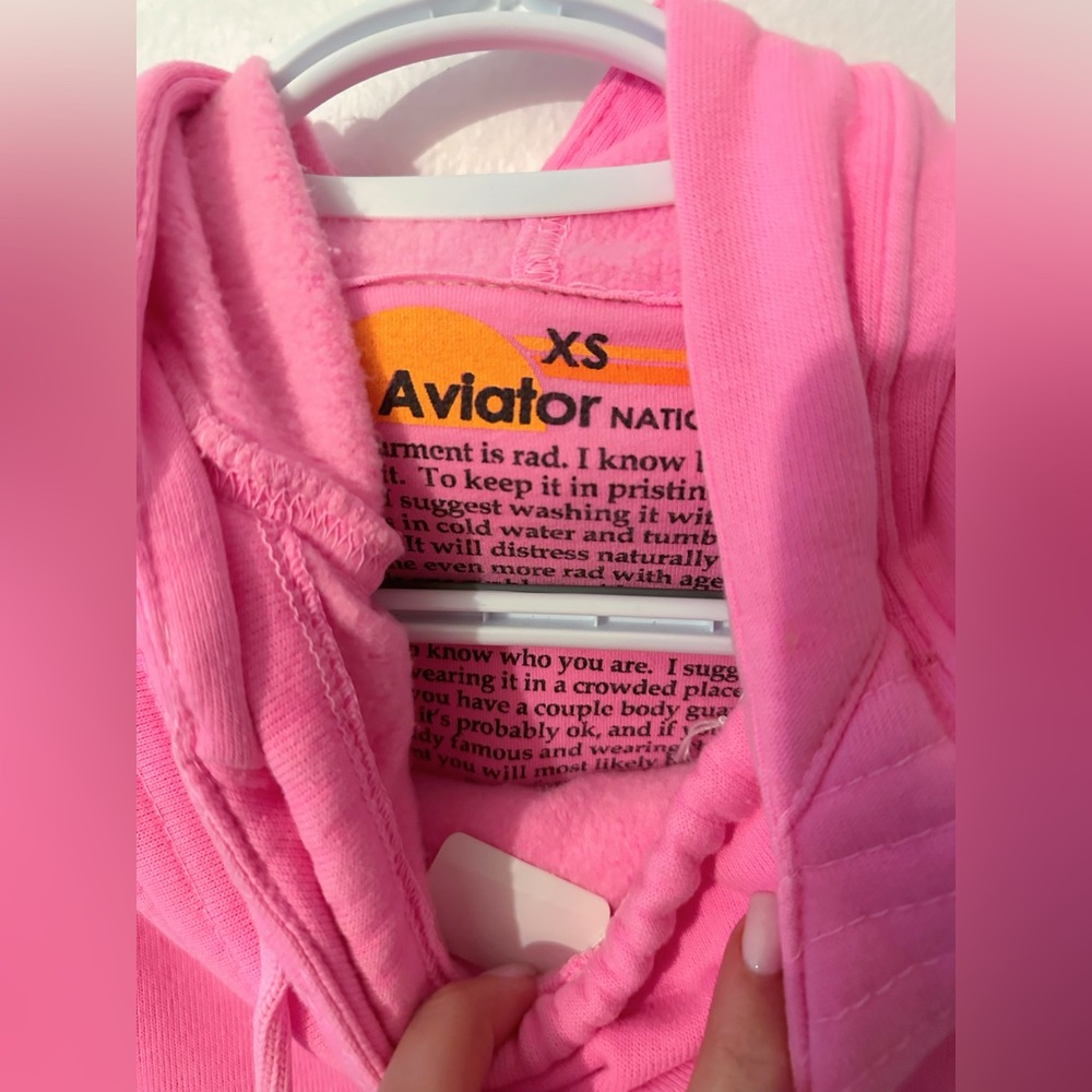 NWT 🆕 Rare Aviator Nation Pink Ninja Hoodie | XS - Picture 8 of 8